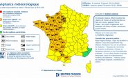 Carte alerte orange Meteo France