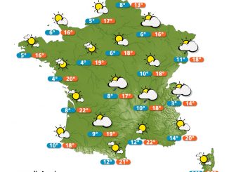 Carte de prévision météo pour la France du Samedi 4 mai 2013