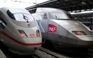 Un TGV et un ICE, train à grande vitesse allemand