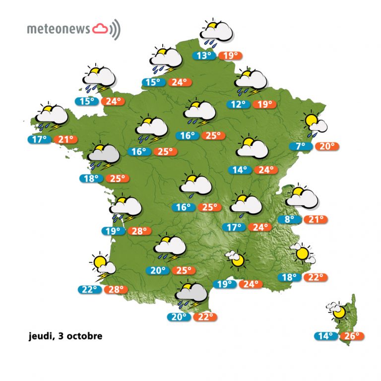 Carte météo France du jeudi 3 octobre 2013