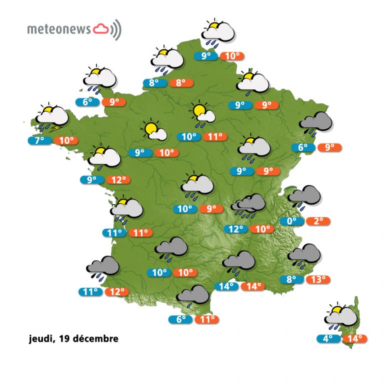 Carte météo France 19 décembre